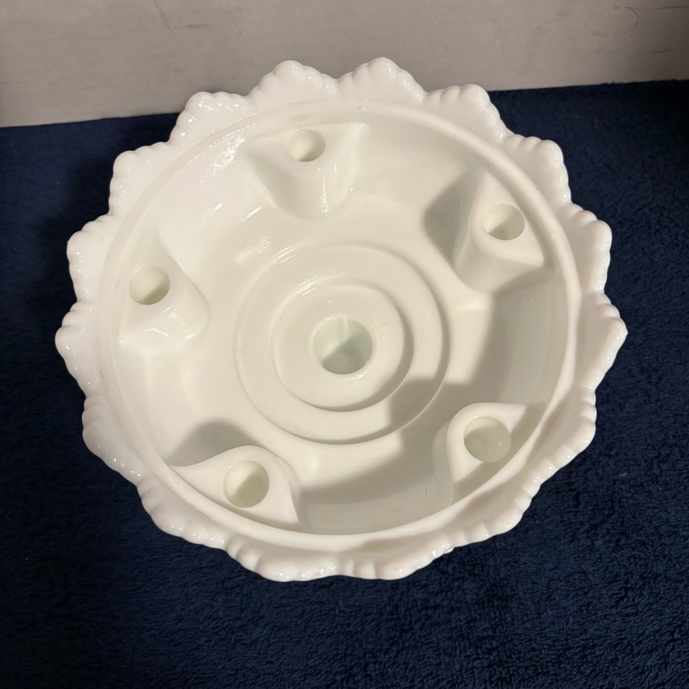 Fenton Hobnail Milk Glass Foot Taper Candle Stick Holder Centerpiece Cottagecore - Picture 3 of 8